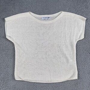 Ines de la Fressange Womens Linen Blend Short Sleeve Light Sweater Sz Small